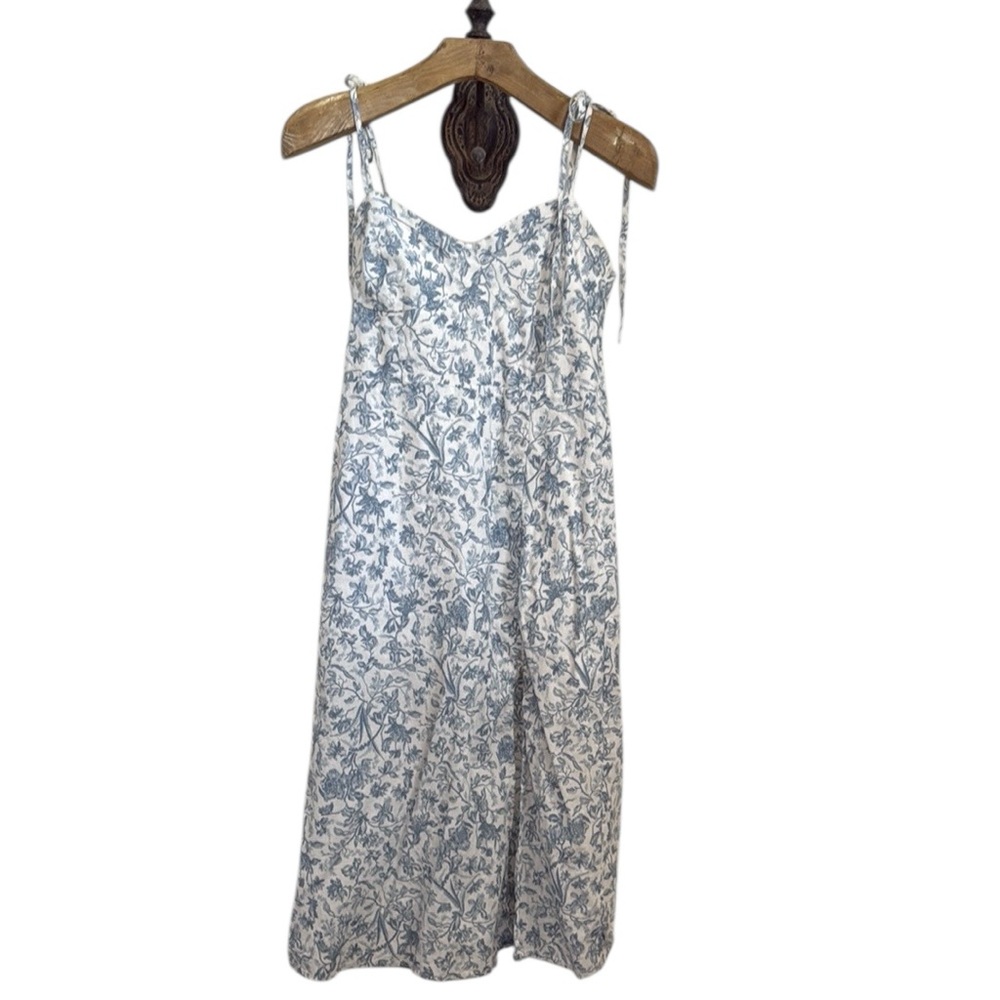 Lucky Brand Blue and Gray Spaghetti Strap Slip Midi Dress wedding guest Italy - Picture 7 of 12